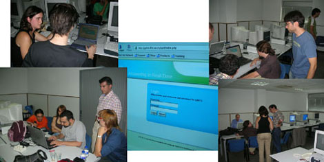 The real-time exercise: demonstrating the interface to the participants.