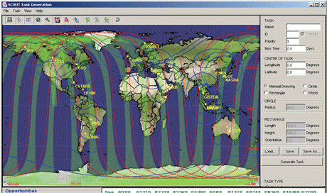 Figure 2: Determining imaging opportunities using the ground coverage of an LEO satellite.