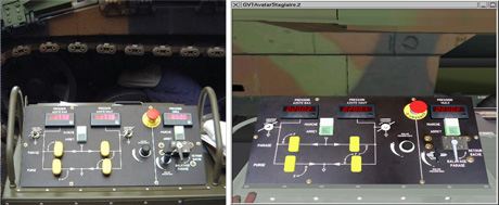 Figure 2: Transposition of a real control console in the virtual world. 