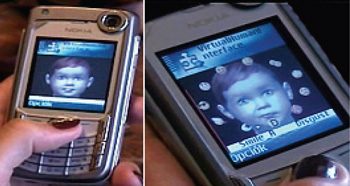 Figure 4: Our virtual child interacting with the user on a mobile phone.