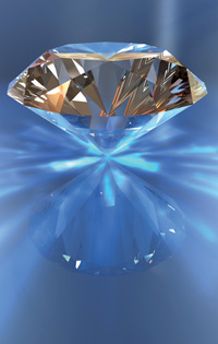 Figure 1: A diamond. With discrete tomography fewer scans are needed to detect flaws, so more of each stone can be retained.  Source: shutterstock