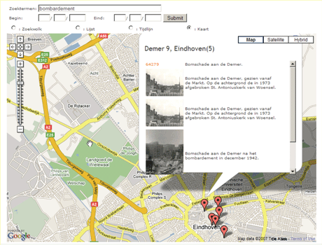 Figure 1: Visualization of location using Google Maps (in Dutch).