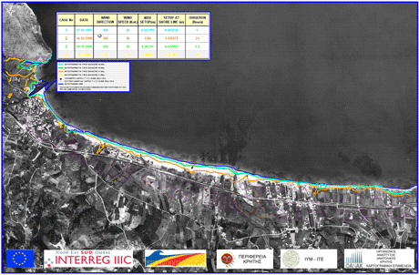 Figure 2: Flood map of a coastal area in north-western Crete extreme weather events.