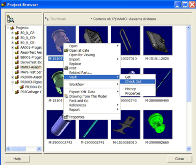 A user downloads a CAD file from thinkteam's document repository.